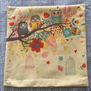 2 Owl Pillow Covers 17x17 in square
